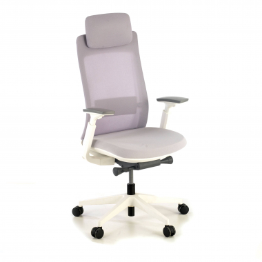 ergonomischer burostuhl weiss grau weisse struktur stoff 3d verstellbare armlehnen 1