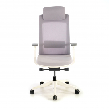 ergonomischer burostuhl weiss grau weisse struktur stoff 3d verstellbare armlehnen 4