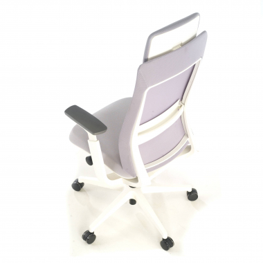 ergonomischer burostuhl weiss grau weisse struktur stoff 3d verstellbare armlehnen 8