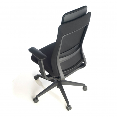 ergonomischer burostuhl schwarz schwarze struktur stoff 3d verstellbare armlehnen 7