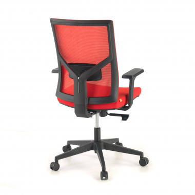 ergonomischer burostuhl rot schwarze struktur kopfstutze netzstoff 1d verstellbare armlehnen lordosenstutze 7