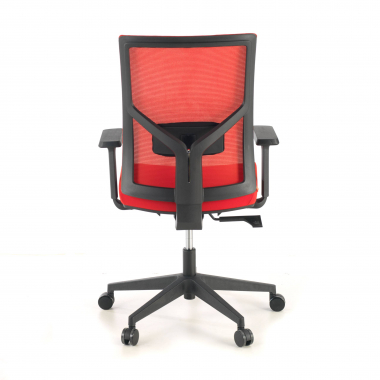 ergonomischer burostuhl rot schwarze struktur kopfstutze netzstoff 1d verstellbare armlehnen lordosenstutze 8