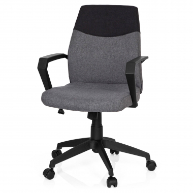 burostuhl grau niedriger rucken stoff feste armlehnen 8