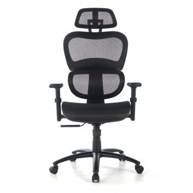 ergonomischer burostuhl schwarz schwarze struktur netzstoff 3d verstellbare armlehnen doppelte lordosenstutze kopfstutze 5