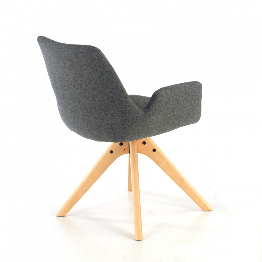 Skandinavischer Stuhl Glamm, Holzbeine, Zertifiziert