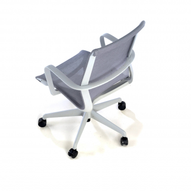 design burostuhl weiss grau schwarze struktur netzstoff feste armlehnen 6
