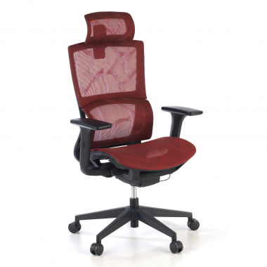 ergonomischer burostuhl rot winter netzstoff 3d verstellbare armlehnen doppelte lordosenstutze kopfstutze 1