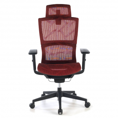 ergonomischer burostuhl rot winter netzstoff 3d verstellbare armlehnen doppelte lordosenstutze kopfstutze 4