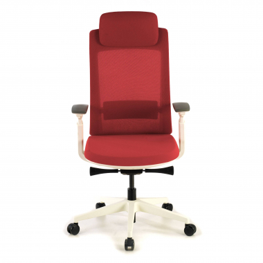 ergonomischer burostuhl weiss rot weisse struktur stoff 3d verstellbare armlehnen 4