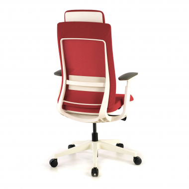 ergonomischer burostuhl weiss rot weisse struktur stoff 3d verstellbare armlehnen 9