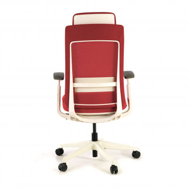 ergonomischer burostuhl weiss rot weisse struktur stoff 3d verstellbare armlehnen 8