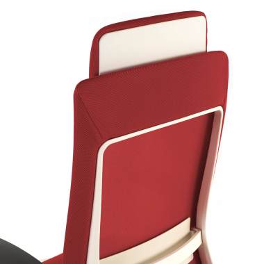 ergonomischer burostuhl weiss rot weisse struktur stoff 3d verstellbare armlehnen 10