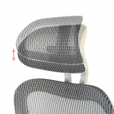 ergonomischer burostuhl weiss grau weisse struktur netzstoff 3d verstellbare armlehnen doppelte lordosenstutze kopfstutze 10
