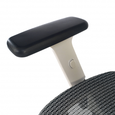 ergonomischer burostuhl weiss grau weisse struktur netzstoff 3d verstellbare armlehnen doppelte lordosenstutze kopfstutze 7
