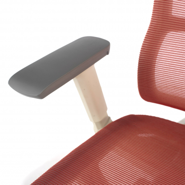 ergonomischer burostuhl weiss rot weisse struktur netzstoff 3d verstellbare armlehnen doppelte lordosenstutze kopfstutze 6