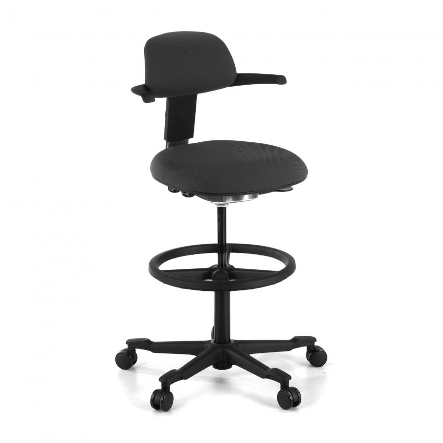 Bürohocker Erghos, Neigbare Rückenlehne, Drehstuhl