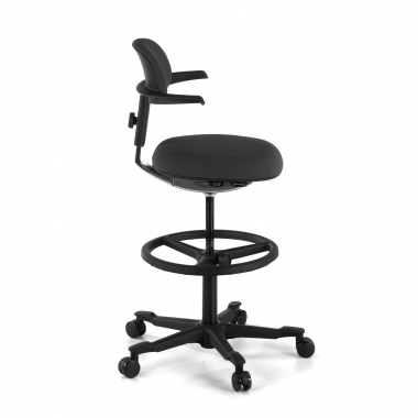 ergonomischer hocker schwarz erghos stoff ohne armlehnen 4