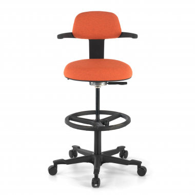 ergonomischer hocker orange erghos stoff ohne armlehnen 3