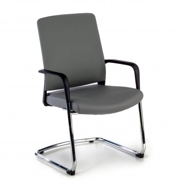 konferenzstuhl grau ecopiel kunstleder feste armlehnen 1