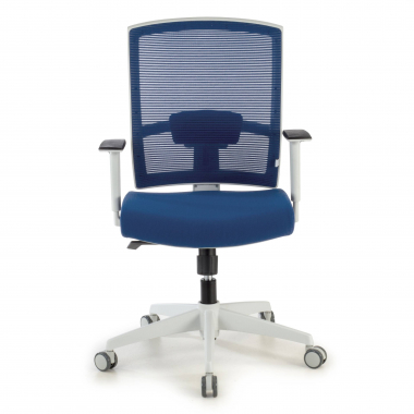 ergonomischer burostuhl weiss blau weisse struktur netzstoff 1d verstellbare armlehnen lordosenstutze 4