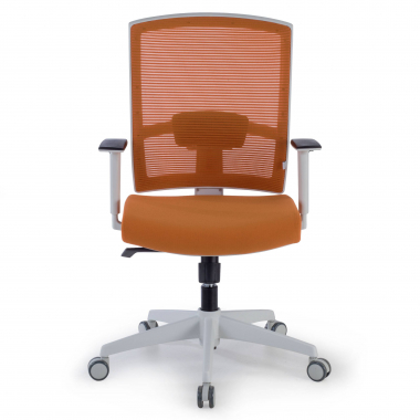 ergonomischer burostuhl weiss orange weisse struktur netzstoff 1d verstellbare armlehnen lordosenstutze 4