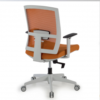 ergonomischer burostuhl weiss orange weisse struktur netzstoff 1d verstellbare armlehnen lordosenstutze 8