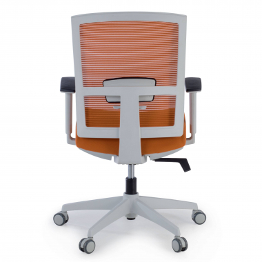 ergonomischer burostuhl weiss orange weisse struktur netzstoff 1d verstellbare armlehnen lordosenstutze 6