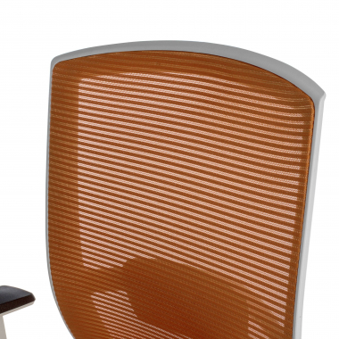 ergonomischer burostuhl weiss orange weisse struktur netzstoff 1d verstellbare armlehnen lordosenstutze 7