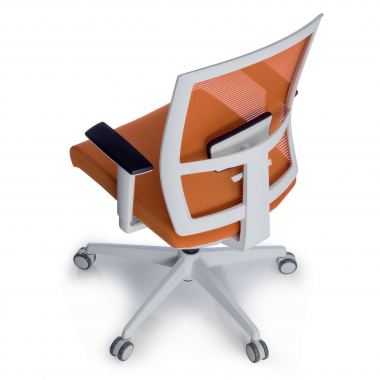 ergonomischer burostuhl weiss orange weisse struktur netzstoff 1d verstellbare armlehnen lordosenstutze 9