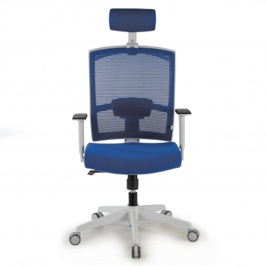 ergonomischer burostuhl weiss blau weisse struktur kopfstutze netzstoff 1d verstellbare armlehnen lordosenstutze kopfstutze 4