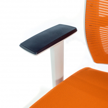 ergonomischer burostuhl weiss orange weisse struktur kopfstutze netzstoff 1d verstellbare armlehnen lordosenstutze kopfstutze 5
