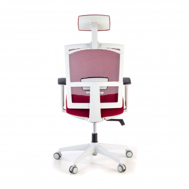 ergonomischer burostuhl weiss rot weisse struktur kopfstutze netzstoff 1d verstellbare armlehnen lordosenstutze kopfstutze 6
