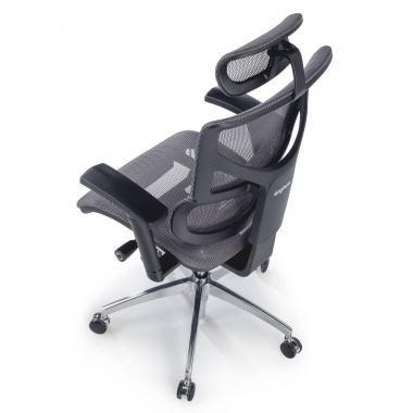 ergonomischer burostuhl grau next1 mit kopfstutze netzstoff 4d verstellbare armlehnen lordosenstutze kopfstutze 9