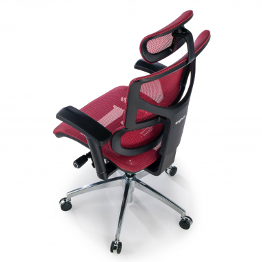 ergonomischer burostuhl rot next1 mit kopfstutze netzstoff 4d verstellbare armlehnen lordosenstutze kopfstutze 7