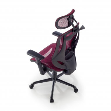 ergonomischer burostuhl rot locktech netzstoff 1d verstellbare armlehnen lordosenstutze kopfstutze 11