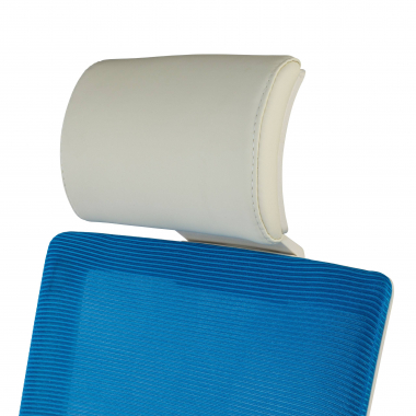 burostuhl weiss blau weisse struktur kopfstutze netzstoff 1d verstellbare armlehnen lordosenstutze kopfstutze 8