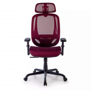 ergonomischer burostuhl rot locktech netzstoff 1d verstellbare armlehnen lordosenstutze kopfstutze 5