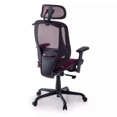 ergonomischer burostuhl rot locktech netzstoff 1d verstellbare armlehnen lordosenstutze kopfstutze 8