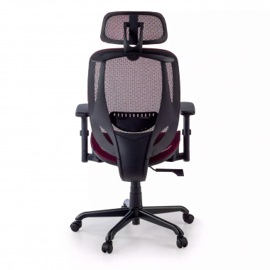 ergonomischer burostuhl rot locktech netzstoff 1d verstellbare armlehnen lordosenstutze kopfstutze 9