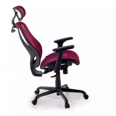 ergonomischer burostuhl rot locktech netzstoff 1d verstellbare armlehnen lordosenstutze kopfstutze 10