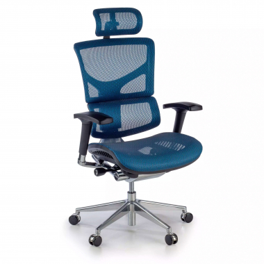 ergonomischer burostuhl blau next2 mit kopfstutze netzstoff 4d verstellbare armlehnen lordosenstutze kopfstutze 1