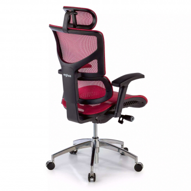 ergonomischer burostuhl rot next1 mit kopfstutze netzstoff 4d verstellbare armlehnen lordosenstutze kopfstutze 6