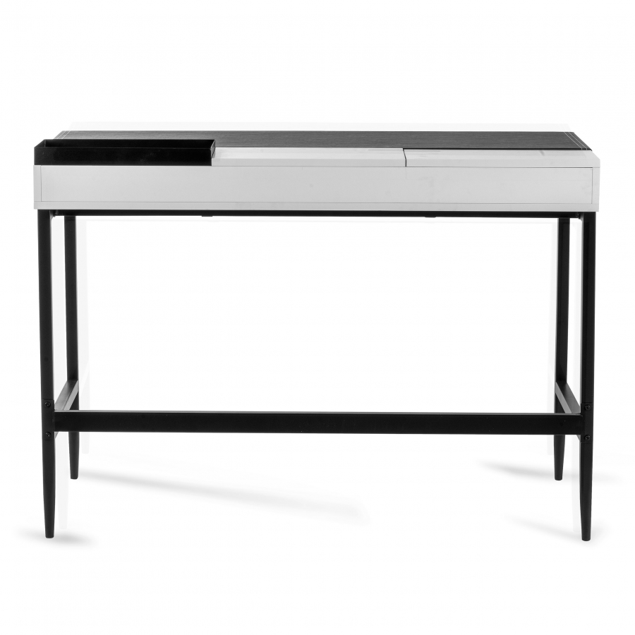 PC Tisch Athena, lackiert, Holzschubladen und Stahlbeine