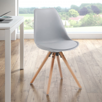 Skandinavischer Design Stuhl Norway, mit Holzbeinen