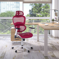 Ergonomischer Bürostuhl Ergocity white, Lendenkissen, 3D-Armlehnen