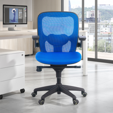 ergonomischer burostuhl blau burostuhl netzstoff bewegliche armlehnen lordosenstutze 2