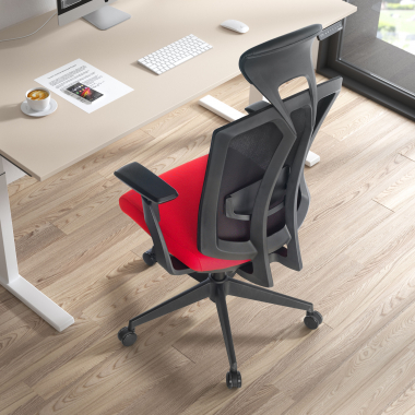 ergonomischer burostuhl rot ridley netzstoff 3d verstellbare armlehnen lordosenstutze kopfstutze 9
