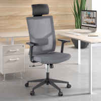 Ergonomischer Bürostuhl Verdi, mit Kopfstütze und verstellbaren Armlehnen