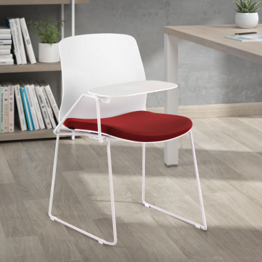 stuhl mit schreibplatte weiss rot stuhl mit schreibplatte stoff ohne armlehnen 2