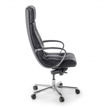 burostuhl schwarz windsor naturleder gepolsterte armlehnen 4